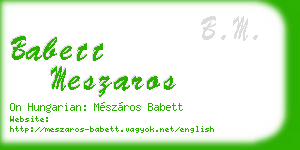 babett meszaros business card