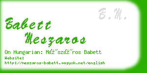 babett meszaros business card